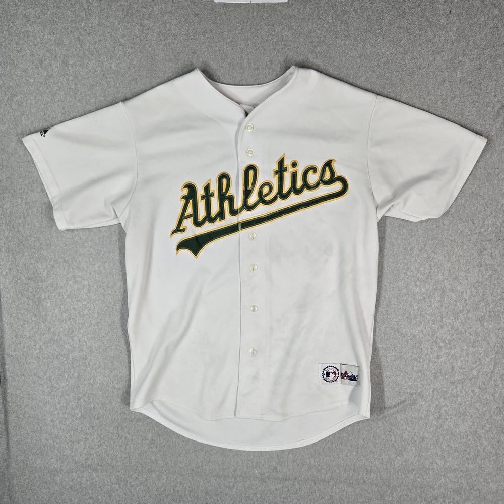 VINTAGE Oakland Athletics Men Jersey XL White Majestic Eric Chavez 3